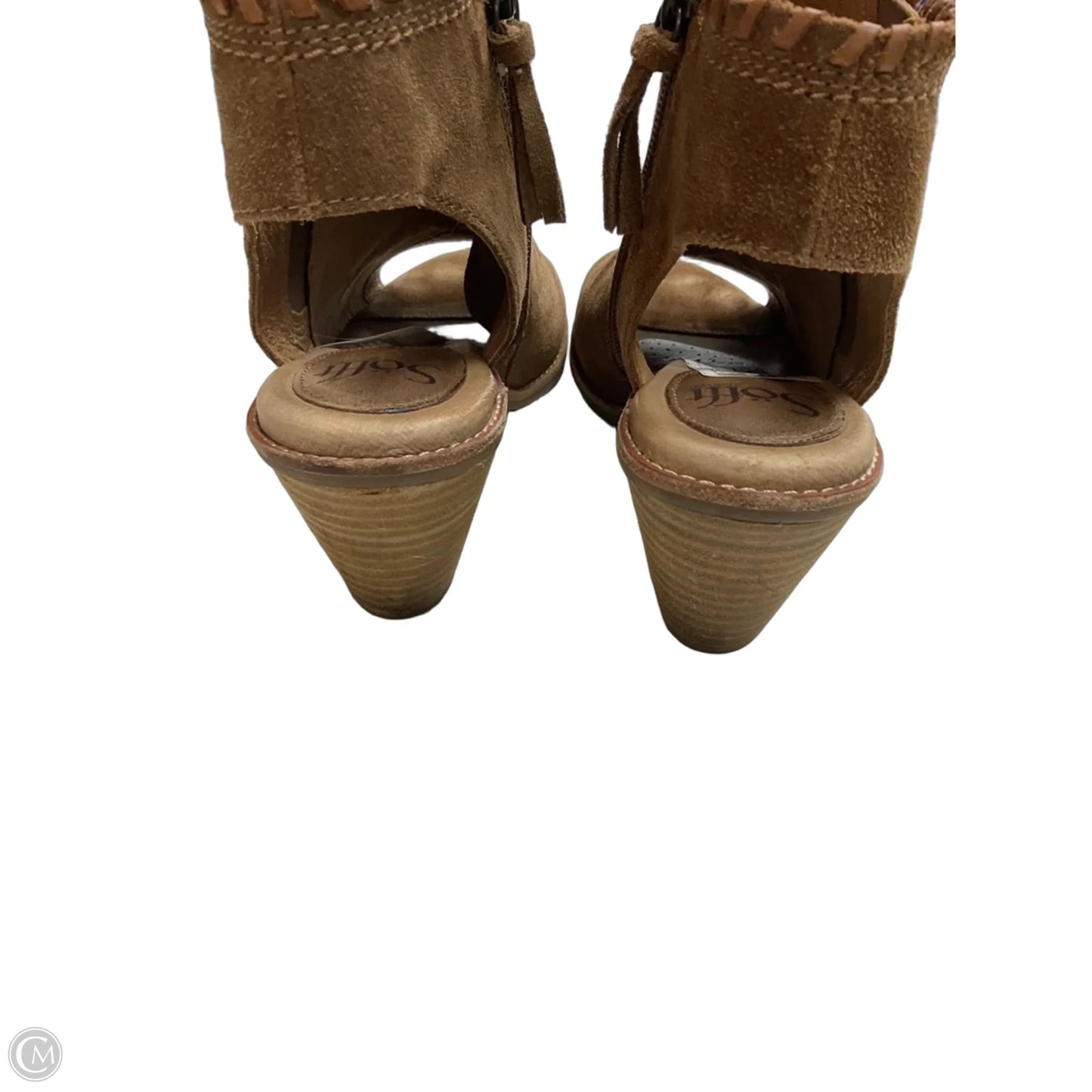 Sandals Heels Block By Sofft In Brown, Size: 7