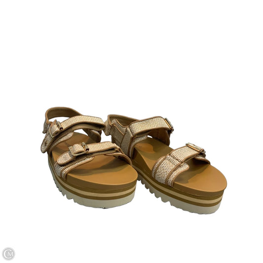Sandals Flats By Bearpaw In Tan, Size: 11