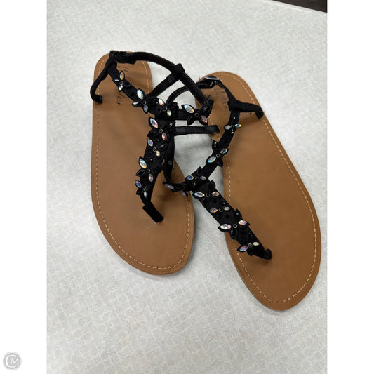 Sandals Flip Flops By Clothes Mentor In Black & Brown, Size: 9