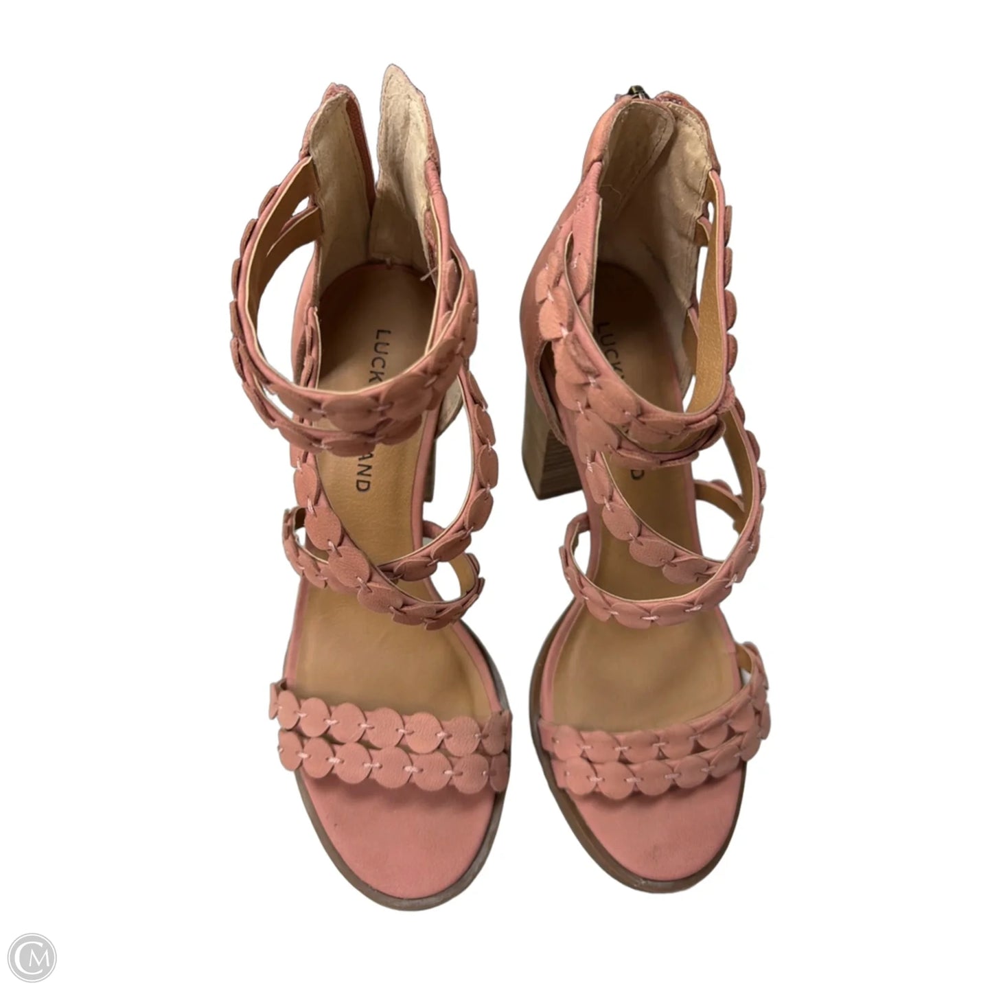 Sandals Heels Block By Lucky Brand In Pink, Size: 9