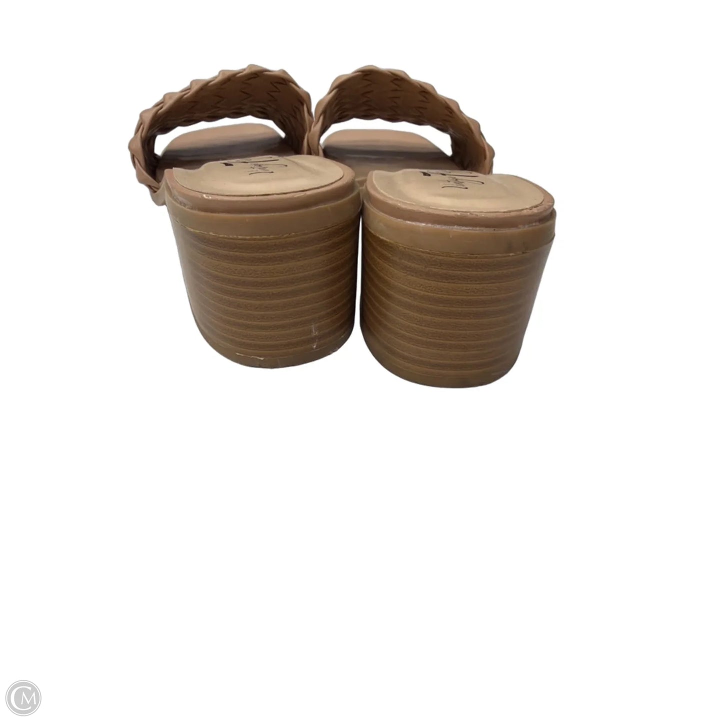 Sandals Heels Block By Clothes Mentor In Tan, Size: 8
