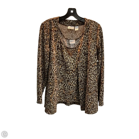 Top 2pc Sleeveless By Chicos In Animal Print, Size: M