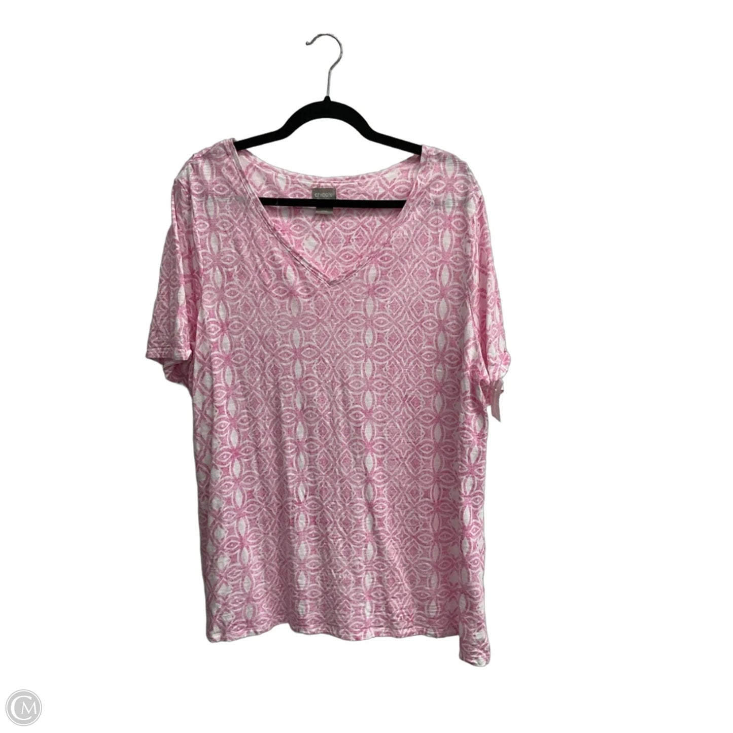 Top Short Sleeve Basic By Chicos In Pink, Size: Xl