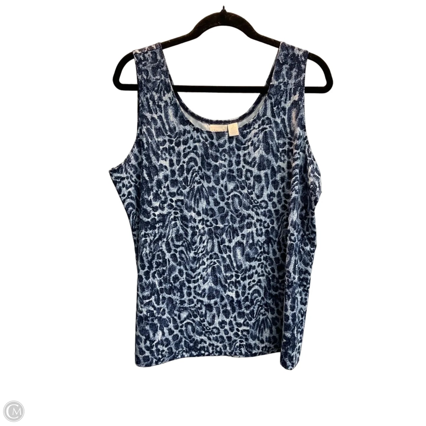 Top Sleeveless By Chicos In Blue, Size: Xl