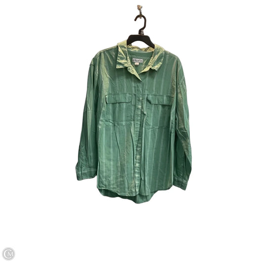 Top Long Sleeve By Ava & Viv In Green, Size: Xxl