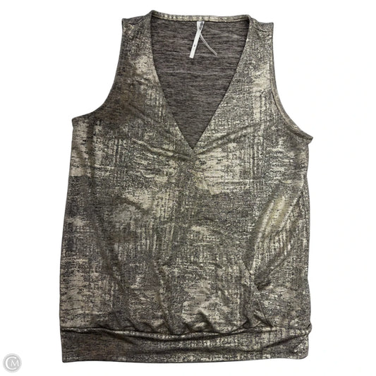 Top Sleeveless By Anthropologie In Gold & Grey, Size: Xs