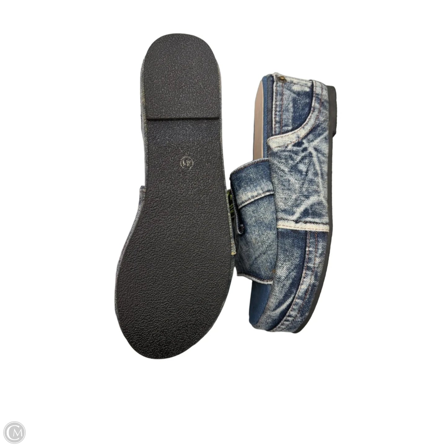 Sandals Heels Platform By Cmf In Blue Denim, Size: 10