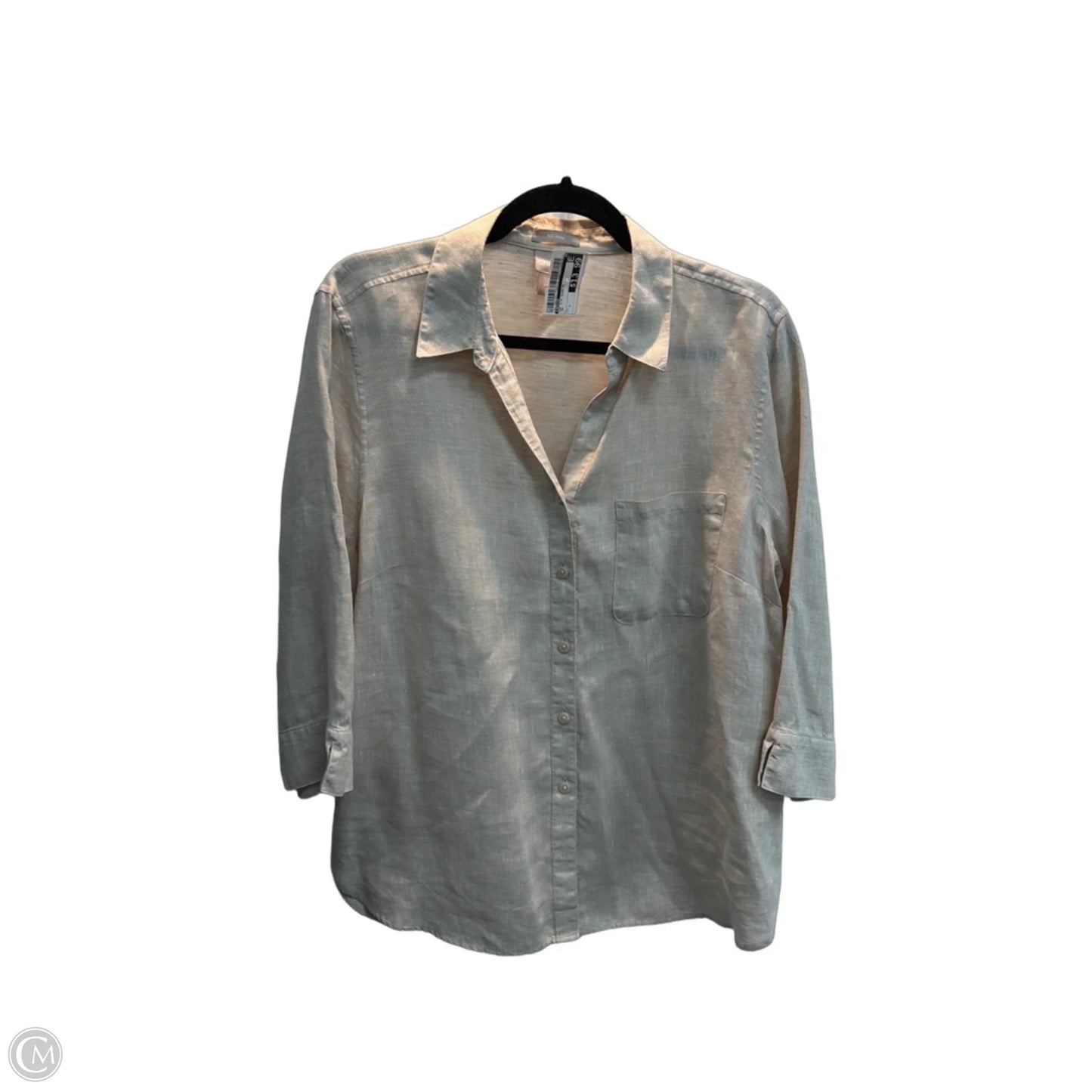 Top 3/4 Sleeve By Chicos In Tan, Size: L