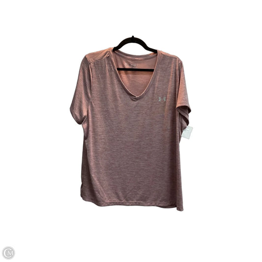 Athletic Top Short Sleeve By Under Armour In Mauve, Size: 1x