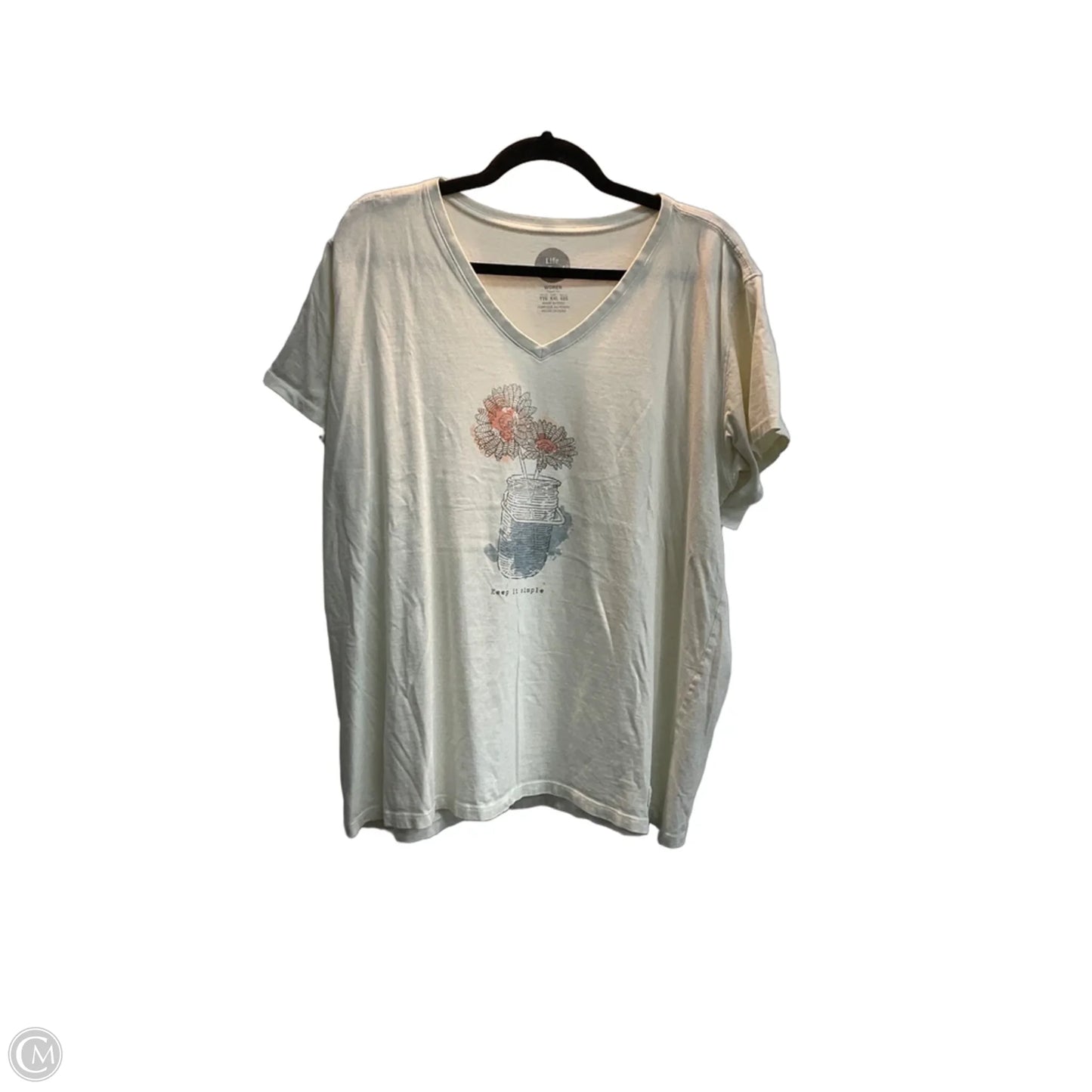 Top Short Sleeve Basic By Life Is Good In Beige, Size: Xxl