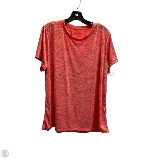 Athletic Top Short Sleeve By Under Armour In Orange, Size: 2x