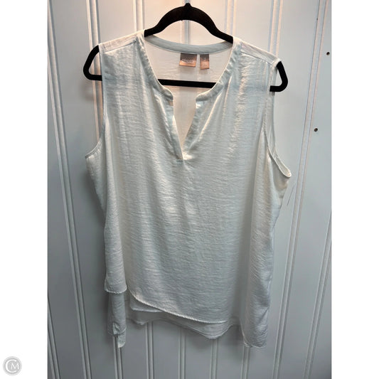 Blouse Sleeveless By Chicos In White, Size: Xl