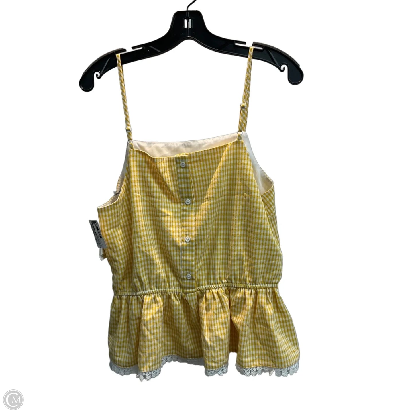 Top Sleeveless By English Factory In Checkered Pattern, Size: L