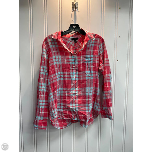 Top Long Sleeve By J. Crew In Plaid Pattern, Size: S