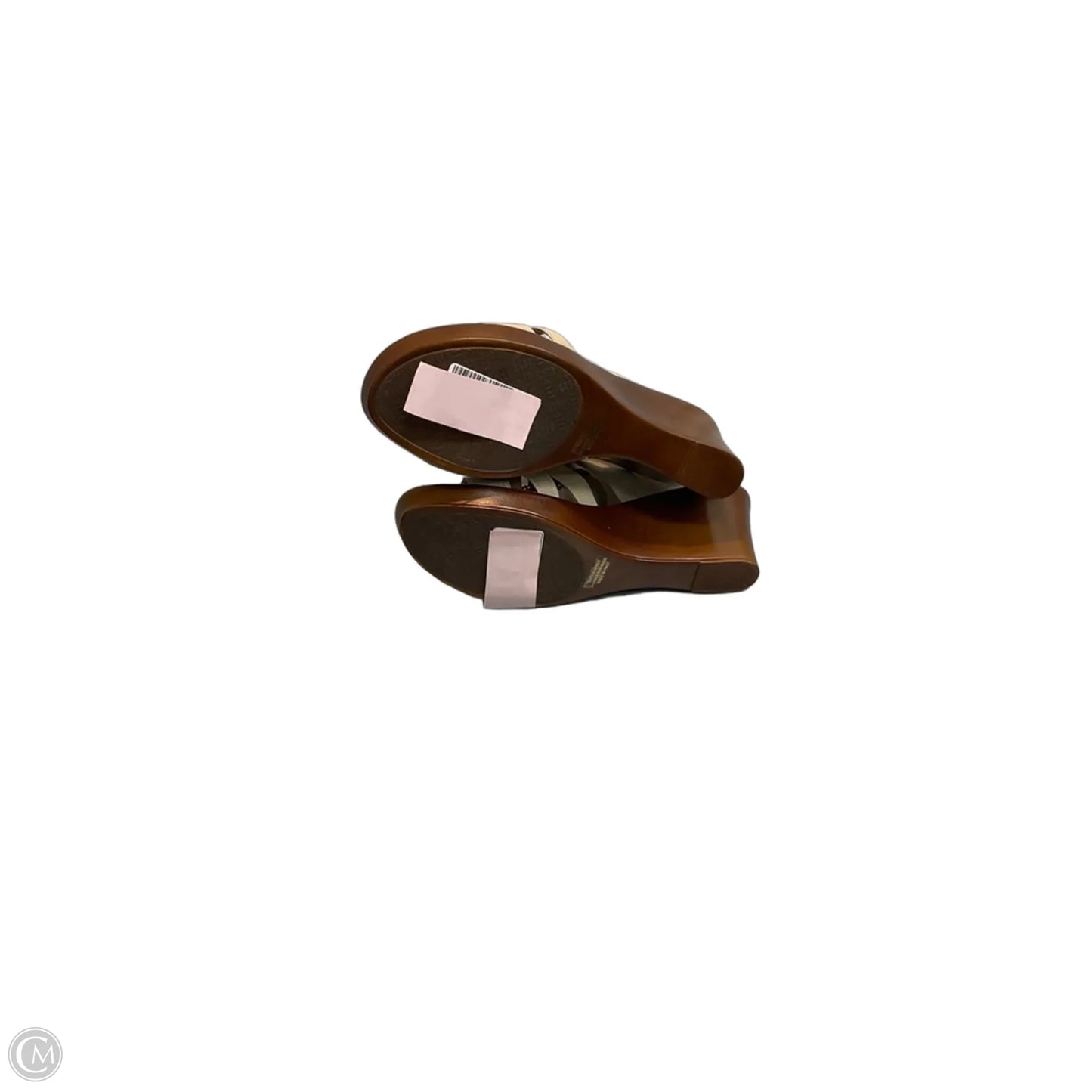 Sandals Heels Wedge By Italian Shoemakers In Tan, Size: 9