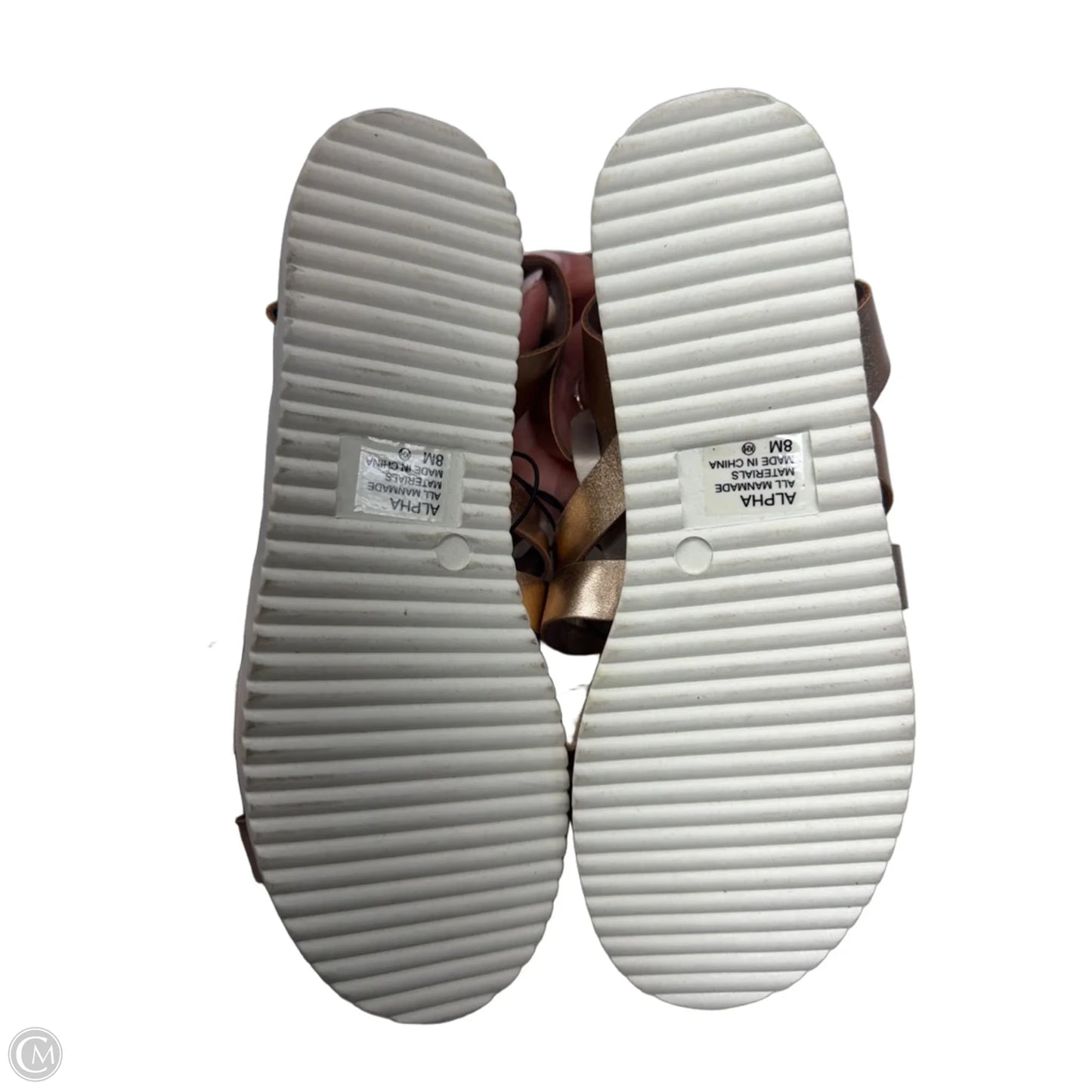 Sandals Flats By Clothes Mentor In Rose Gold, Size: 8