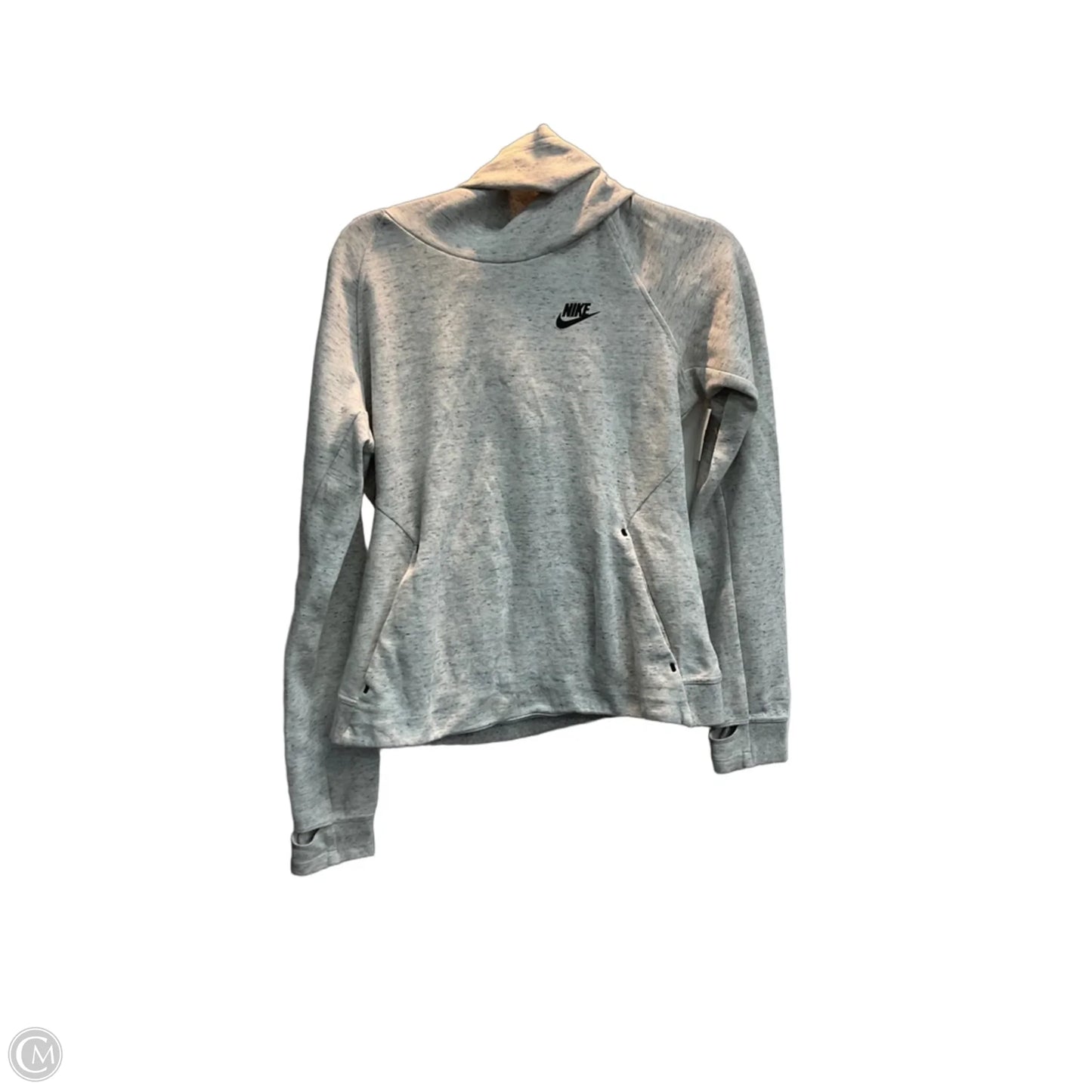 Athletic Sweatshirt Hoodie By Nike Apparel In Grey, Size: M