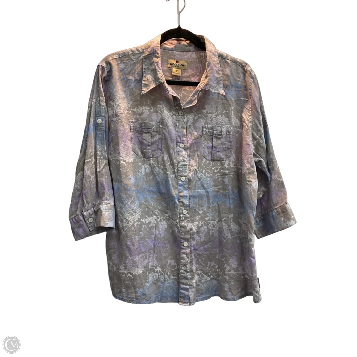 Top Long Sleeve By Woolrich In Blue & Purple, Size: Xl