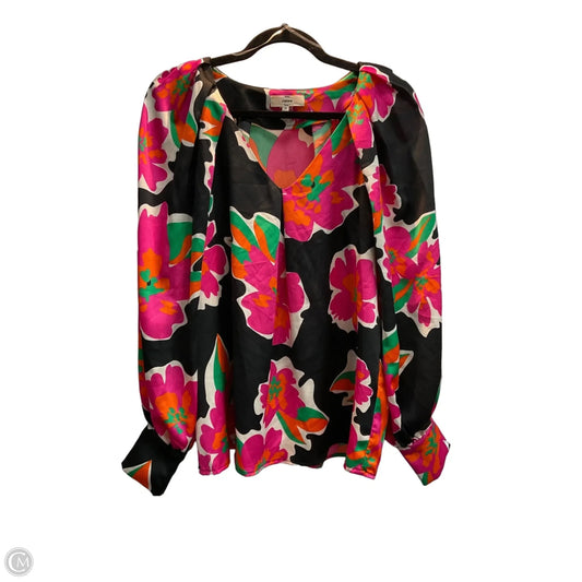 Blouse Long Sleeve By Entro In Multi-colored, Size: M