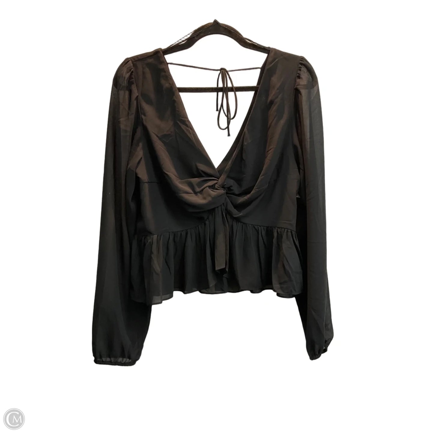 Blouse Long Sleeve By H&m In Black, Size: M