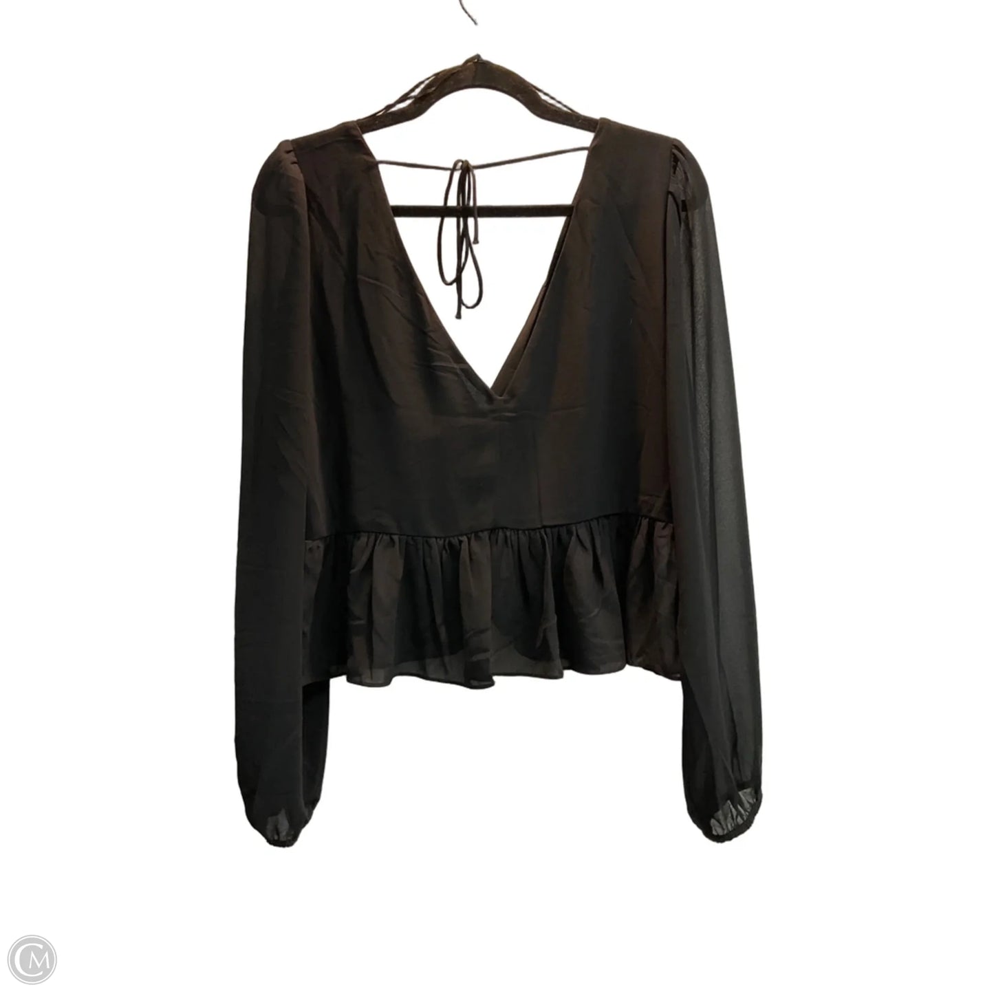 Blouse Long Sleeve By H&m In Black, Size: M