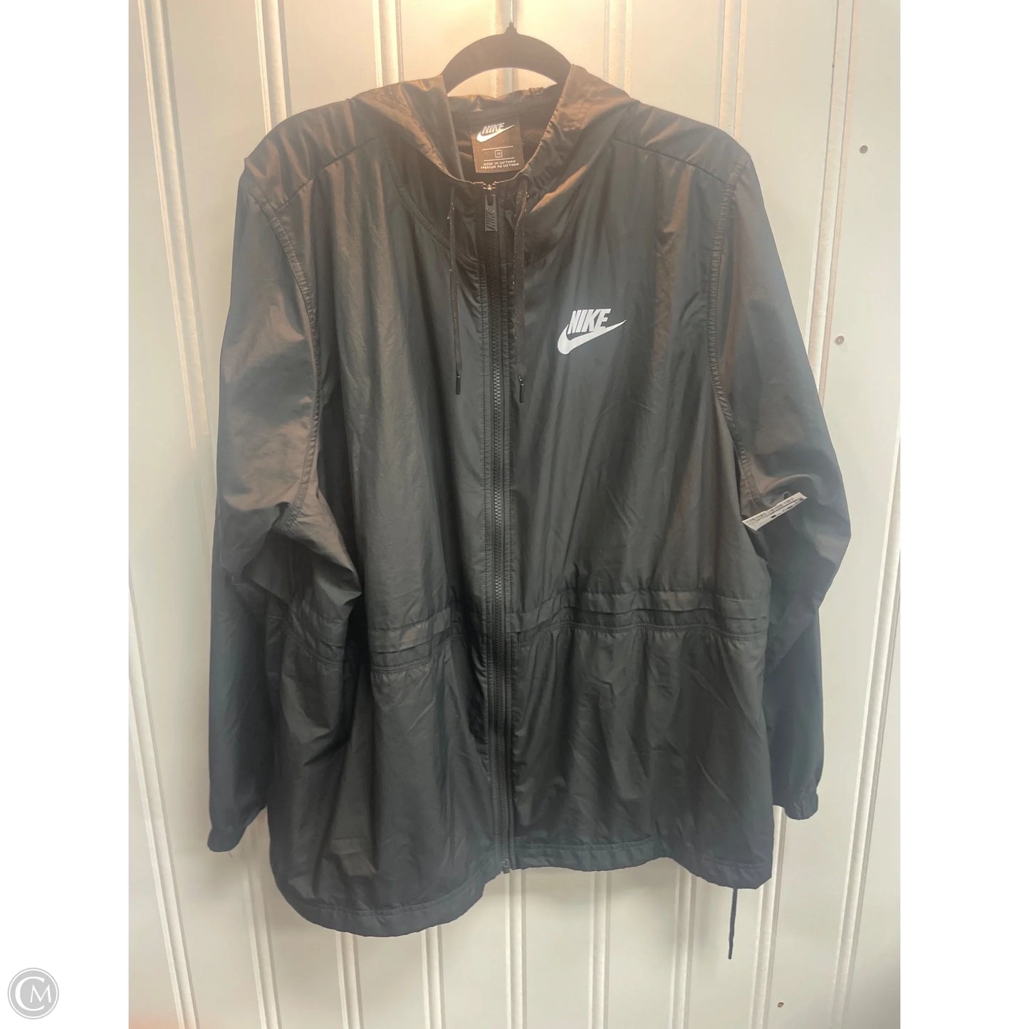 Jacket Windbreaker By Nike Apparel In Black, Size: 3x