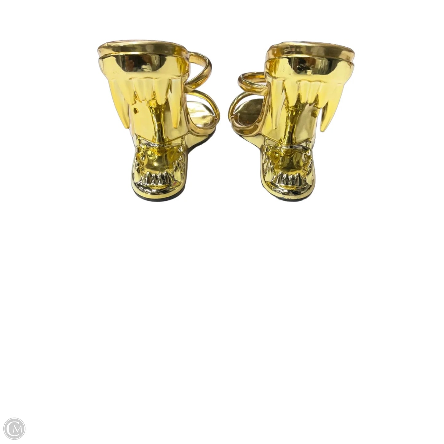 Sandals Heels Wedge By Clothes Mentor In Gold, Size: 7.5