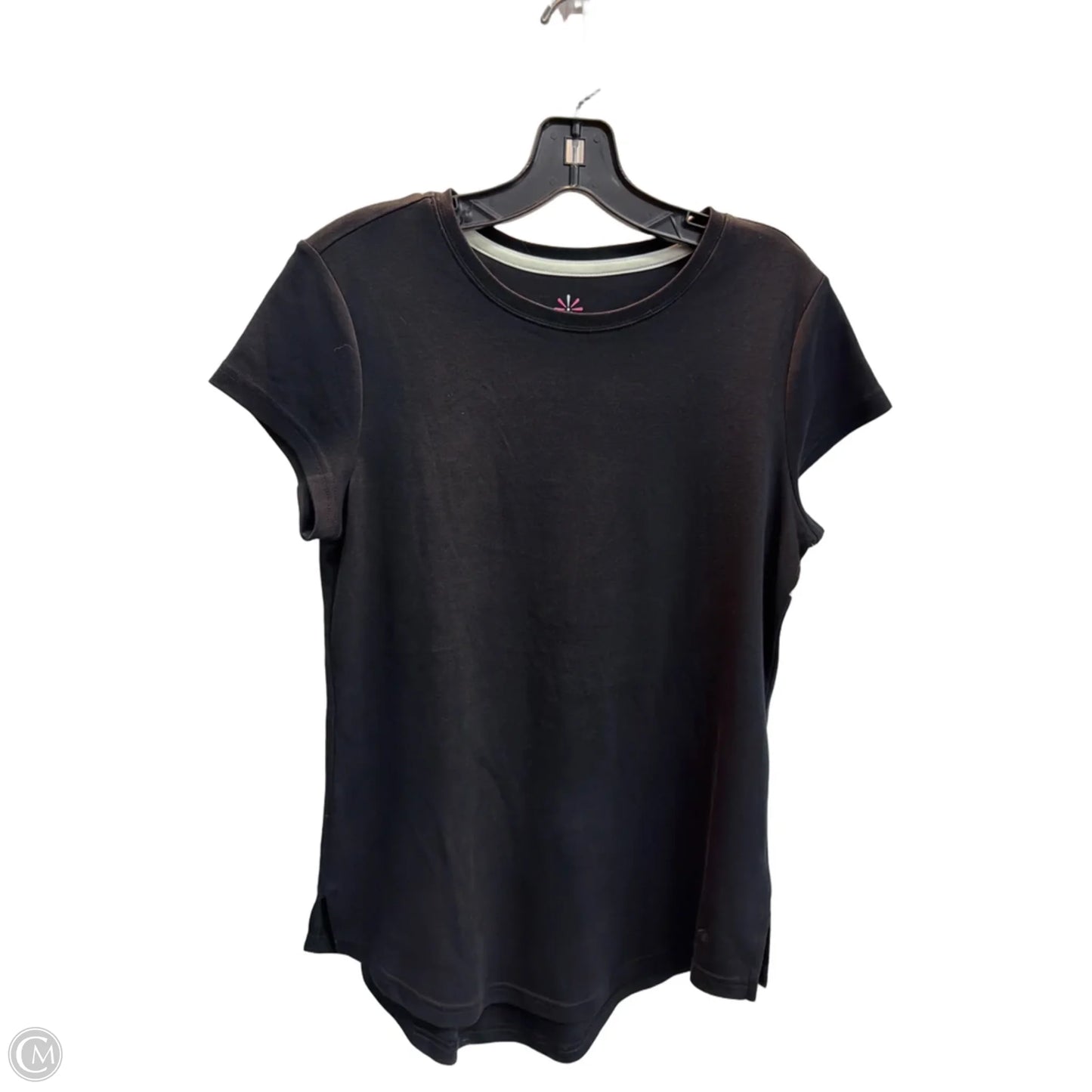 Top Short Sleeve Basic By Isaac Mizrahi Live Qvc In Black, Size: Xs