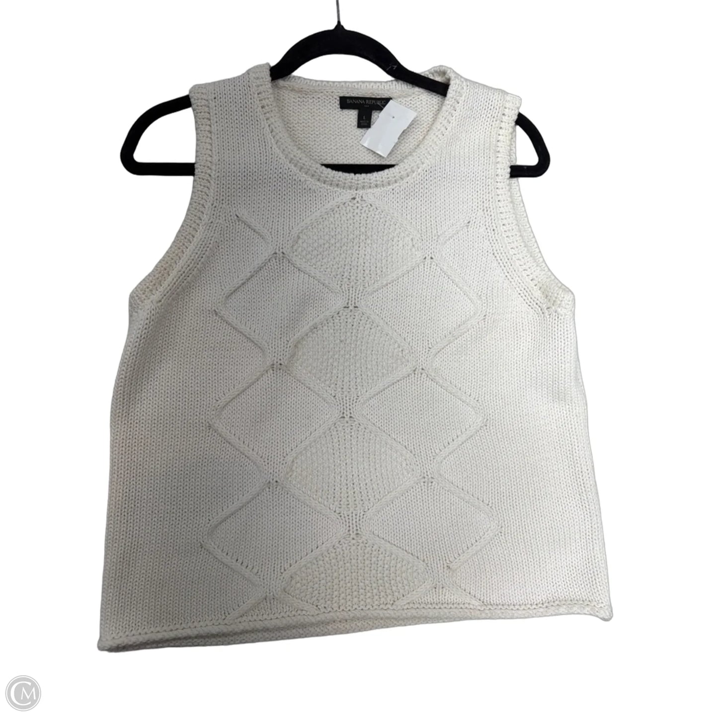 Top Sleeveless By Banana Republic In Cream, Size: L