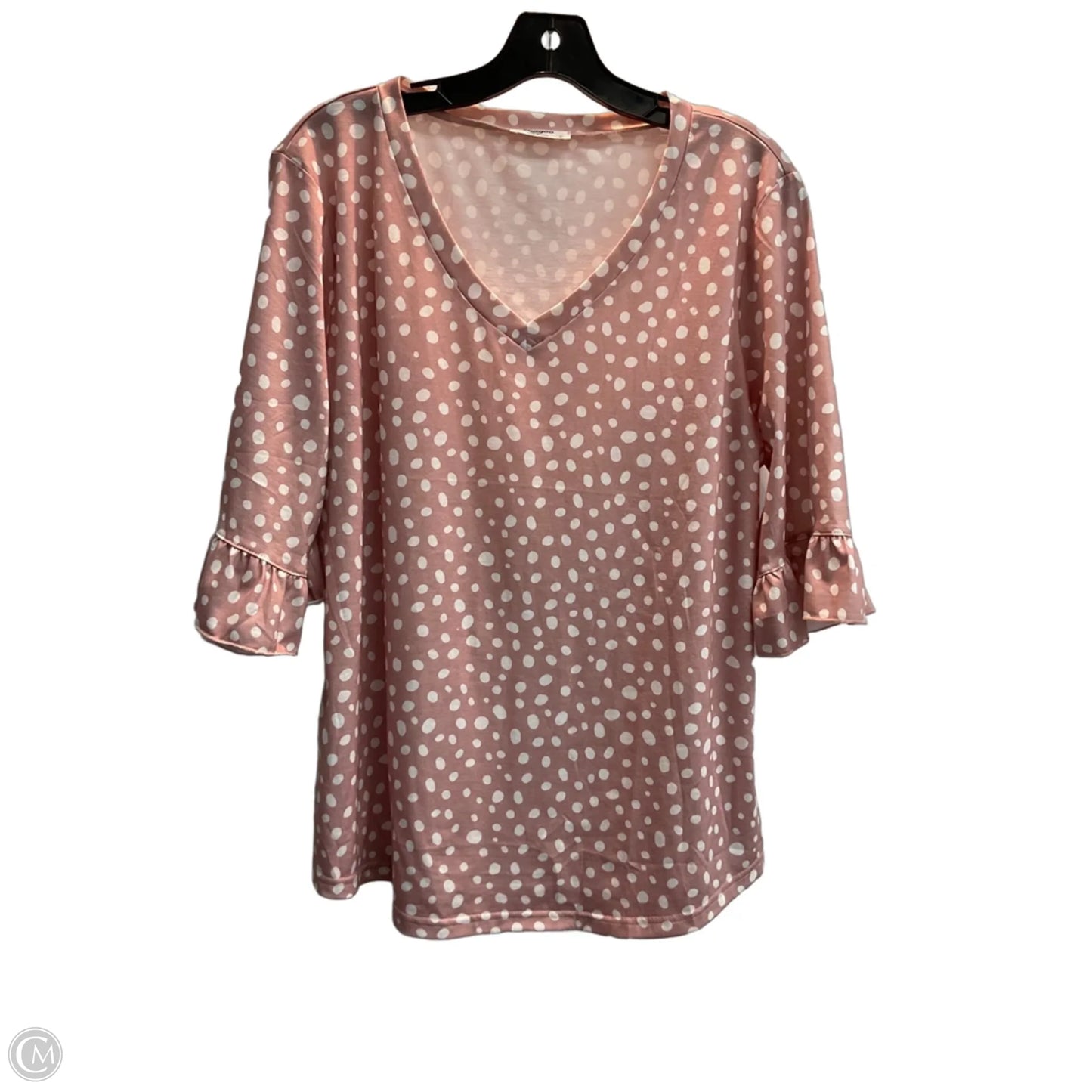 Top Short Sleeve By Zeagoo In Polkadot Pattern, Size: Xl