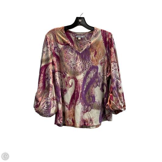 Top Long Sleeve By Chicos In Multi-colored, Size: L