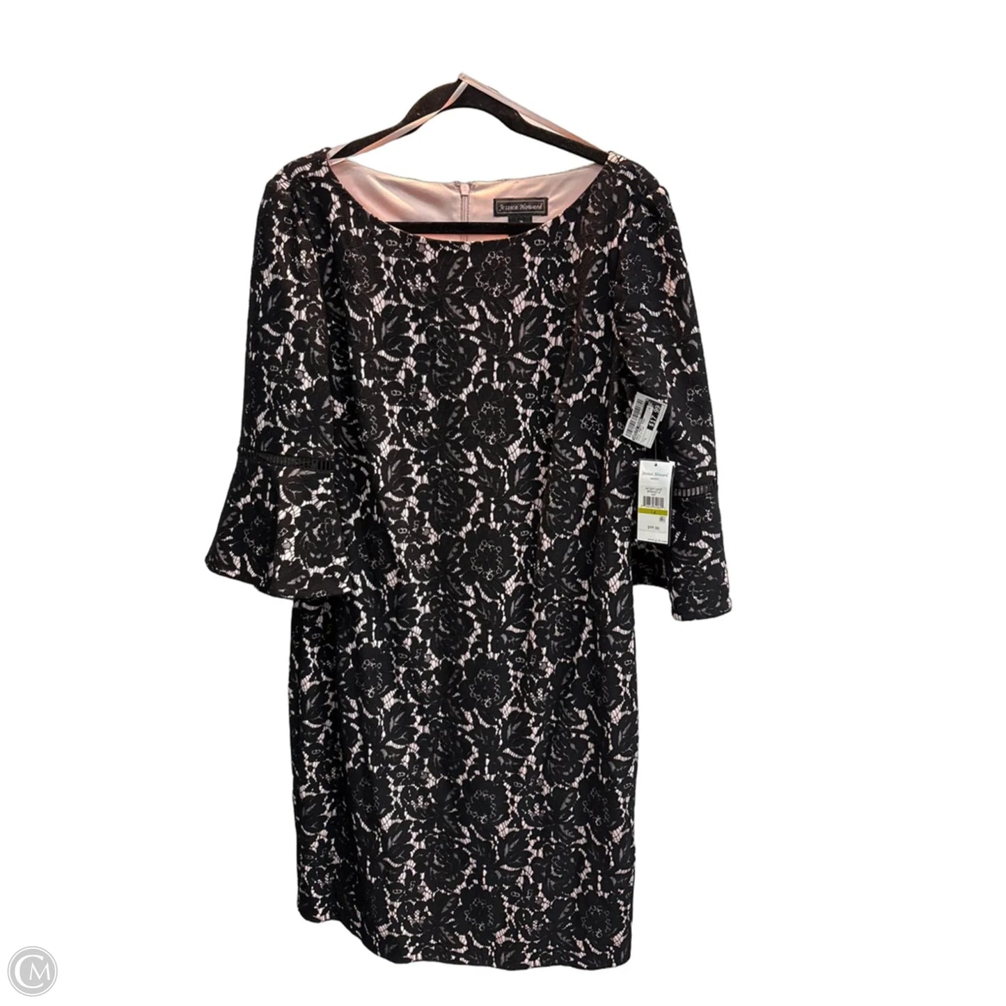 Dress Party Midi By Jessica Howard In Black & Pink, Size: L