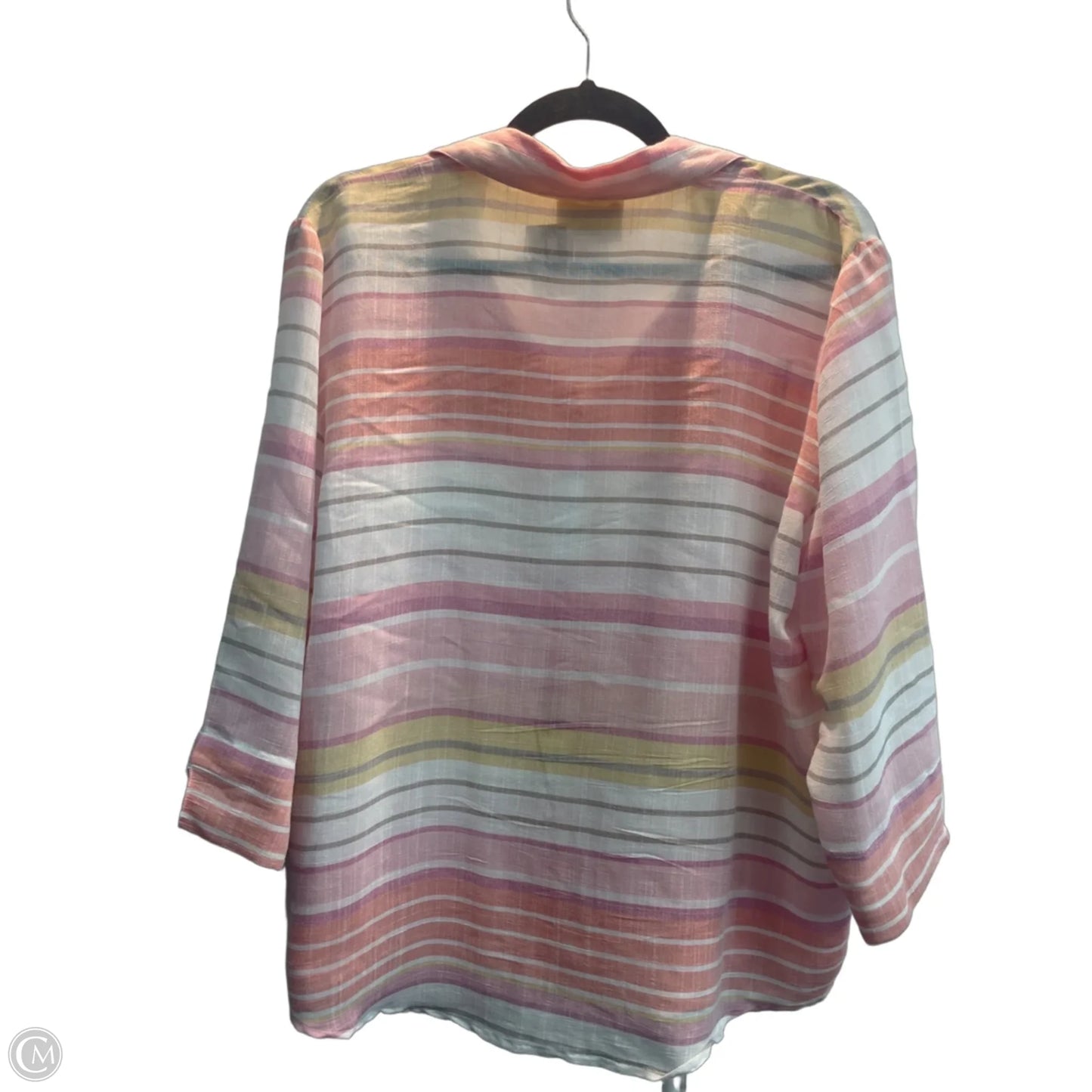 Top 3/4 Sleeve By Alfred Dunner In Striped Pattern, Size: M
