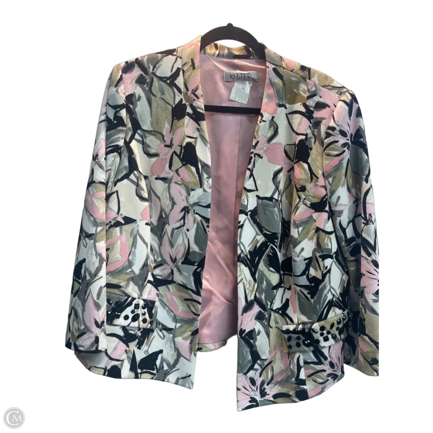Blazer By Kasper In Floral Print, Size: L
