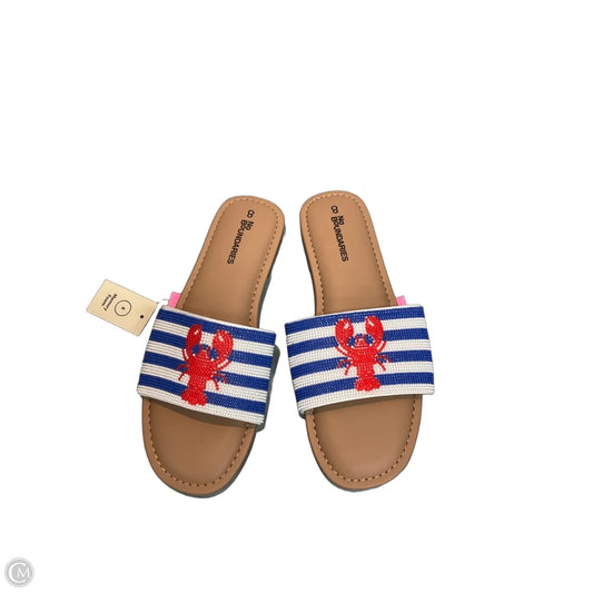 Sandals Flats By No Boundaries In Blue Red & White, Size: 8