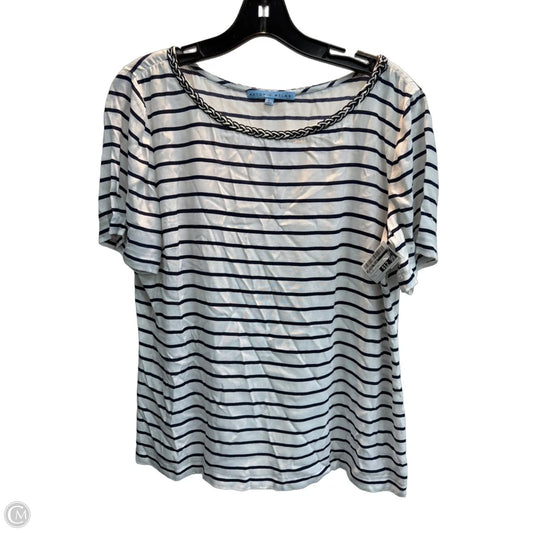 Top Short Sleeve By Antonio Melani In Striped Pattern, Size: L