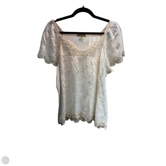 Top Short Sleeve By Democracy In Cream, Size: M