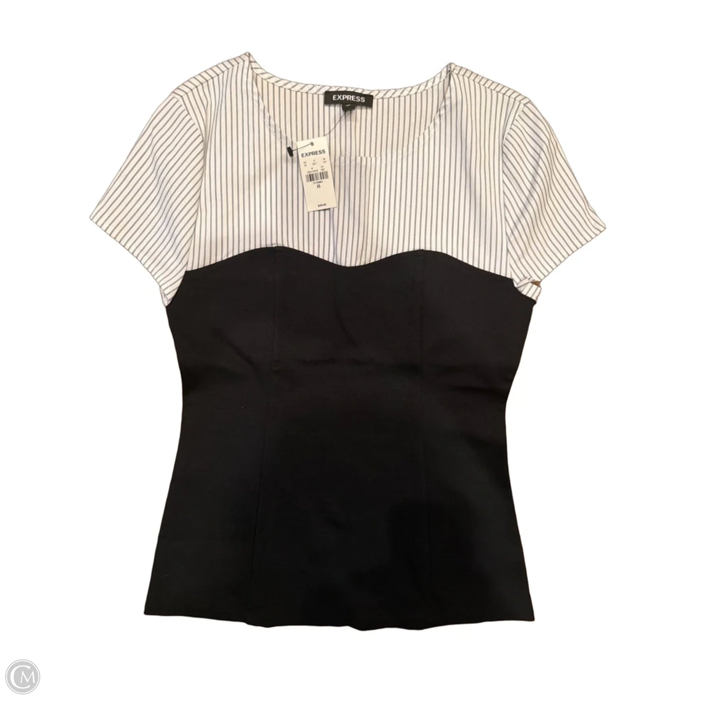 Top Short Sleeve By Express In Black, Size: Xs