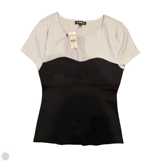 Top Short Sleeve By Express In Black, Size: Xs
