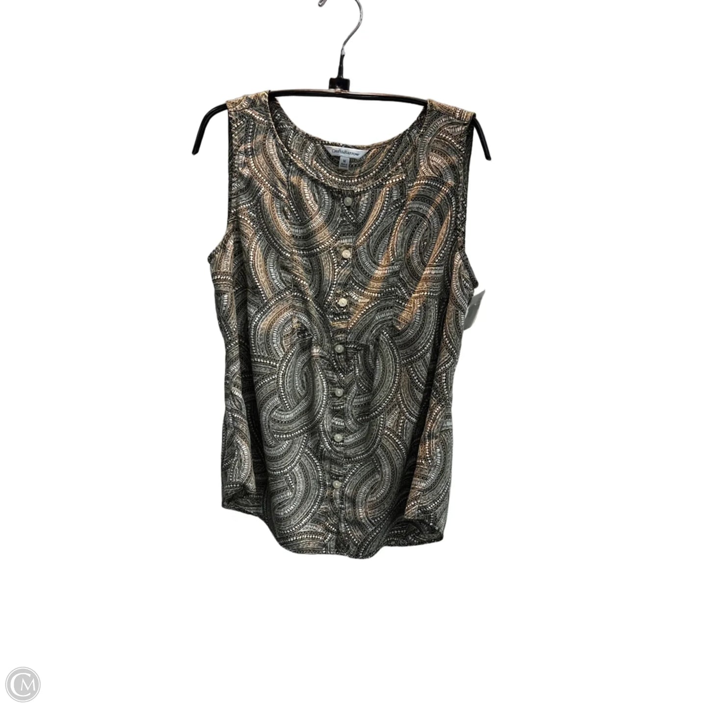 Top Sleeveless By Croft And Barrow In Grey, Size: M