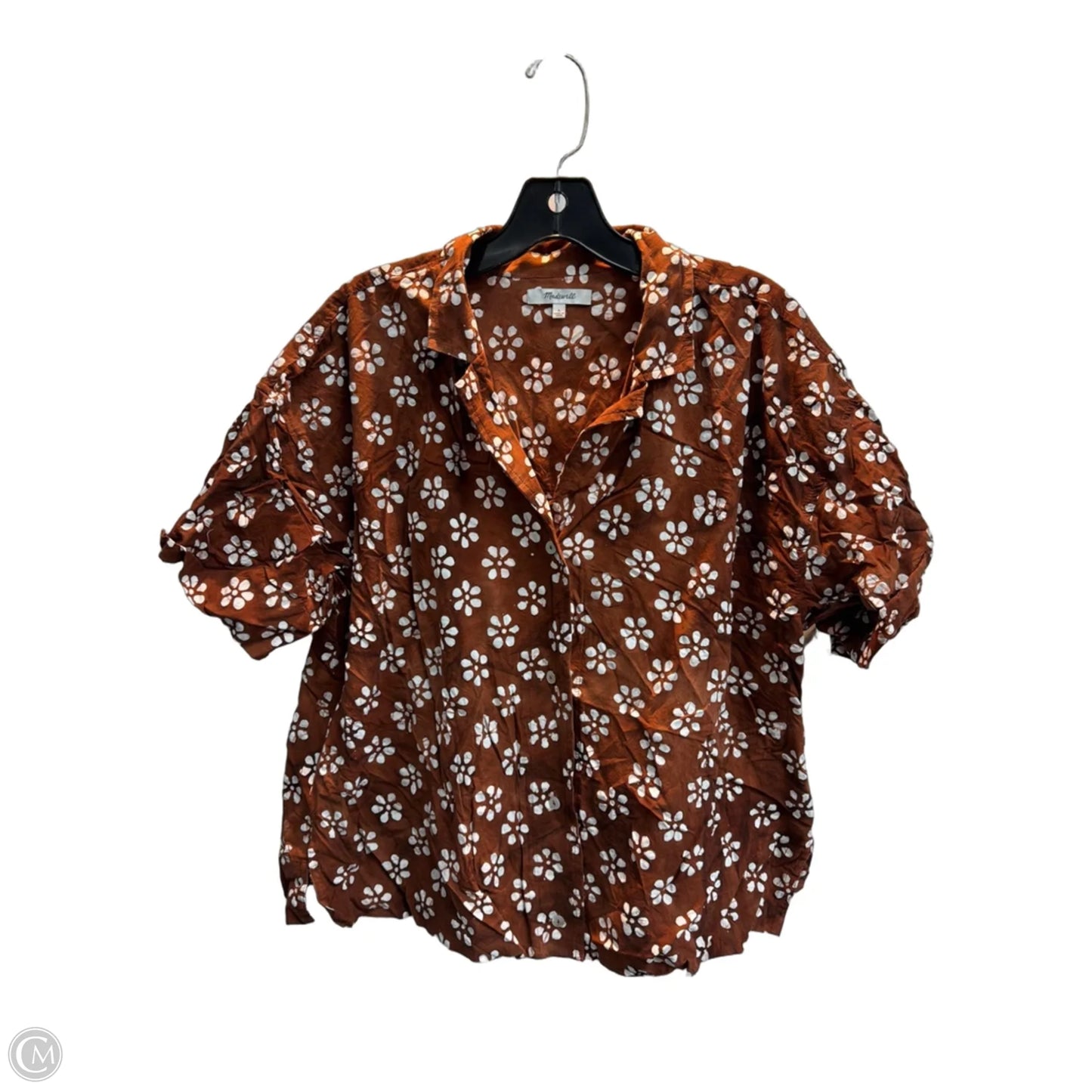Top Short Sleeve By Madewell In Floral Print, Size: L