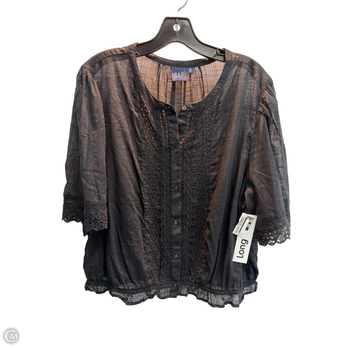 Top Short Sleeve By Gap In Black, Size: Xl