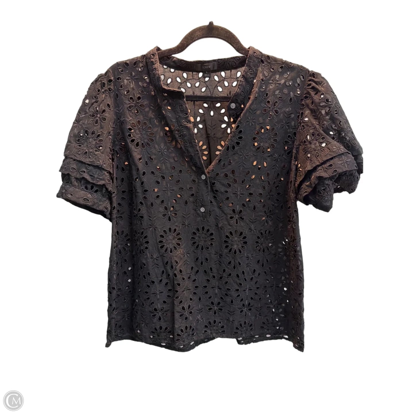 Top Short Sleeve By J. Crew In Black, Size: L