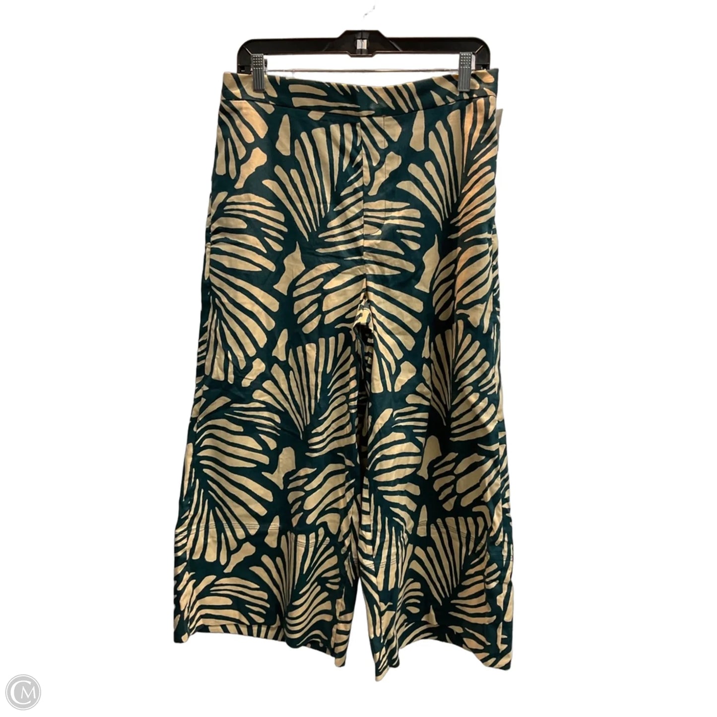 Pants Wide Leg By Banana Republic In Green & Tan, Size: M