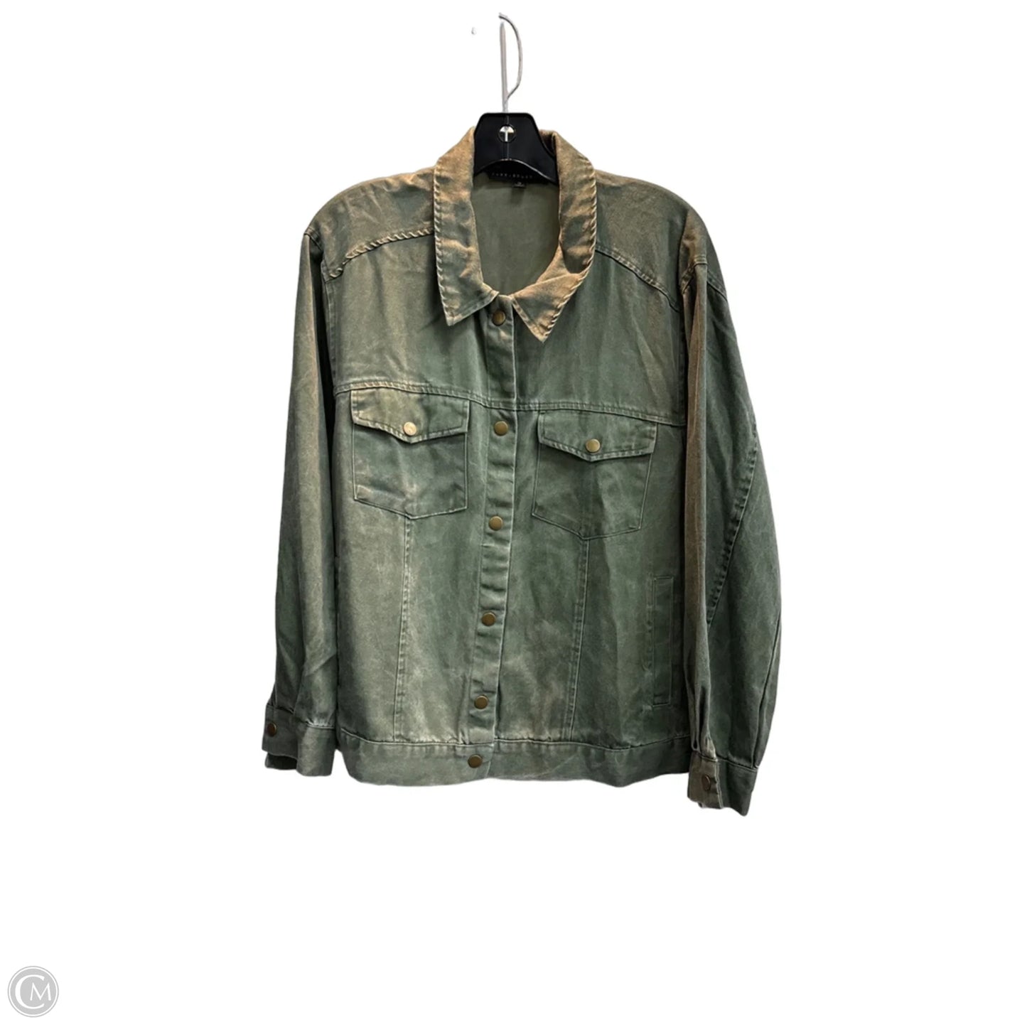 Jacket Denim By Jane And Delancey In Green, Size: 1x
