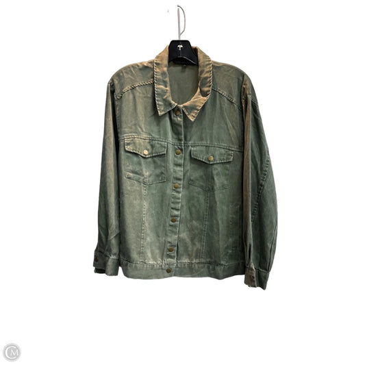 Jacket Denim By Jane And Delancey In Green, Size: 1x