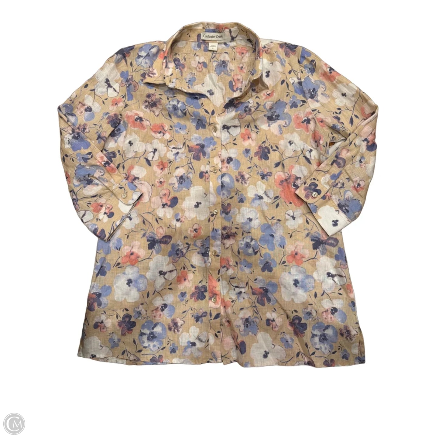 Top 3/4 Sleeve By Coldwater Creek In Floral Print, Size: S