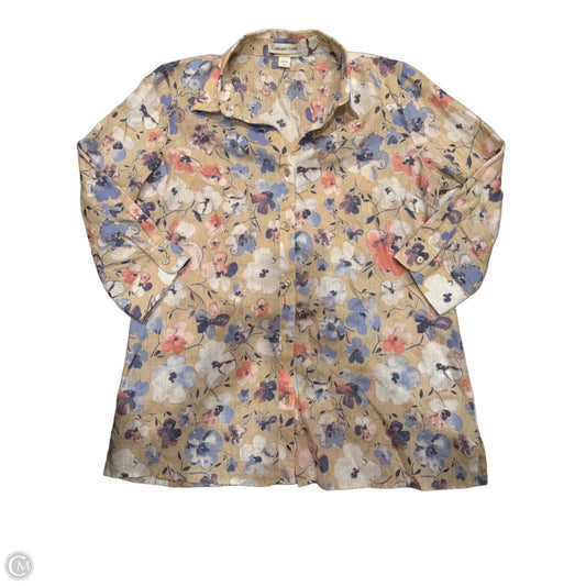 Top 3/4 Sleeve By Coldwater Creek In Floral Print, Size: S