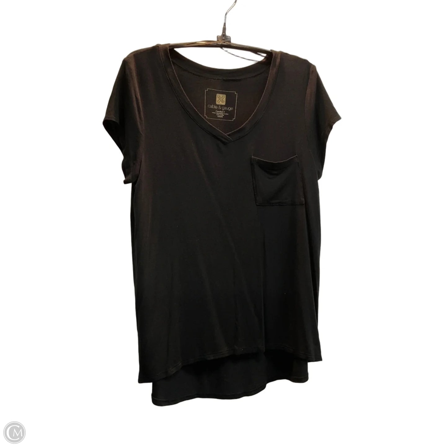 Top Short Sleeve Basic By Cable And Gauge In Black, Size: M