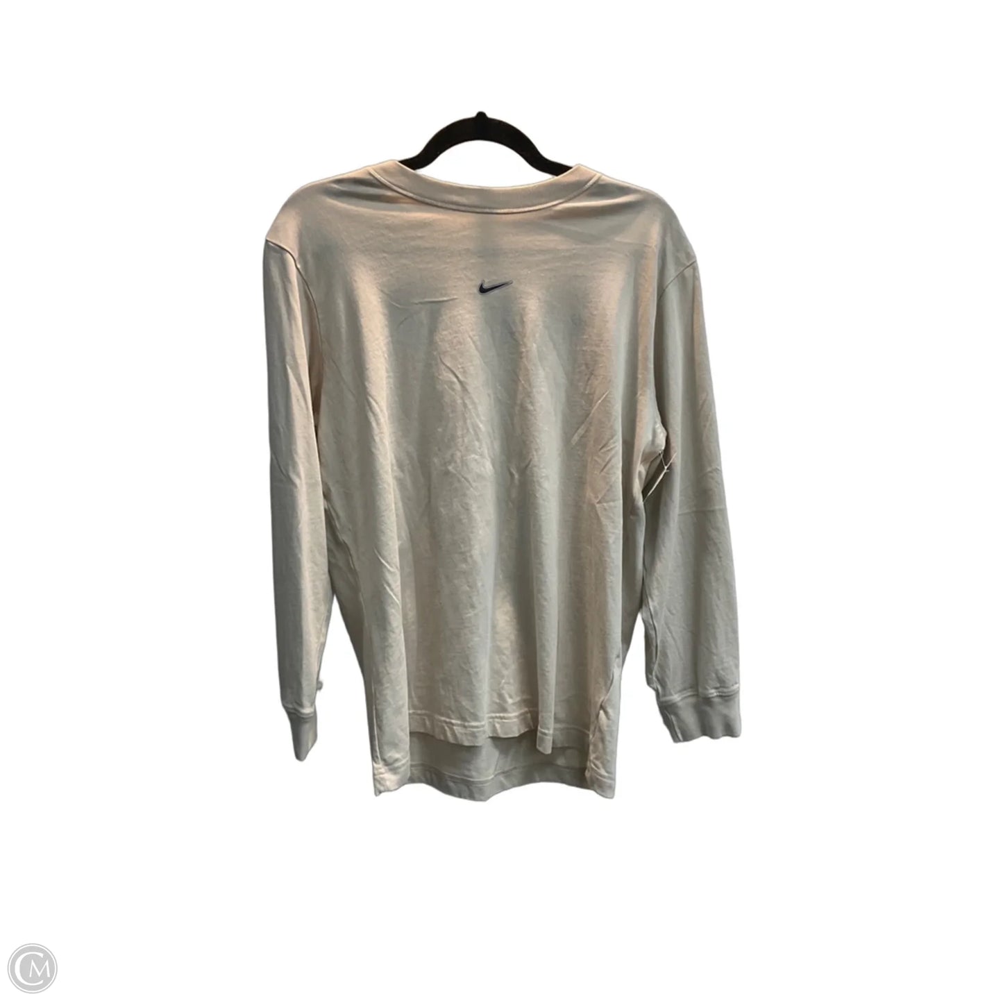 Athletic Top Long Sleeve Crewneck By Nike Apparel In Beige, Size: S